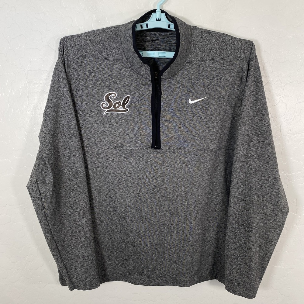 Nike Sol 1/4 Zip Pullover Mens XL Gray Long Sleeve Dri-FIT Athletic Track‎ Shirt